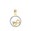Colgante pequeño de oro 18k Infinito con corazones